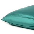 thumbnail image 3 of Teal Dreamy Set of 2 Silky Satin Standard Pillowcases, 3 of 6