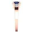 thumbnail image 3 of Clara Pucci 14K Rose Gold 1.5ct BlueSapphire Three-Stone Ring for Women, 3 of 8