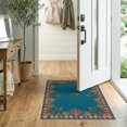thumbnail image 2 of ODIKA 2'x3' Washable Accent Rug Nautical Theme Banded Turtle Motifs Details Ocean Entry Themed for Bedroom, Nursery, RV, Pet Friendly, Bedside Mat, 2 of 7