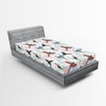 thumbnail image 2 of Ambesonne Birds and Nature Fitted Sheet, Wild Jungle Parrot, Twin XL Size, White Multicolor, 2 of 5