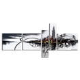 thumbnail image 2 of DESIGN ART  "Black & White Cityscape" 66 x 36-inch 5-panel Canvas Art Print, 2 of 2