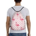 thumbnail image 2 of Bingfone Cute Flamingo With Heart Drawstrings Backpacks Bags For Men Women Gym Drawstrings Bag, 2 of 9