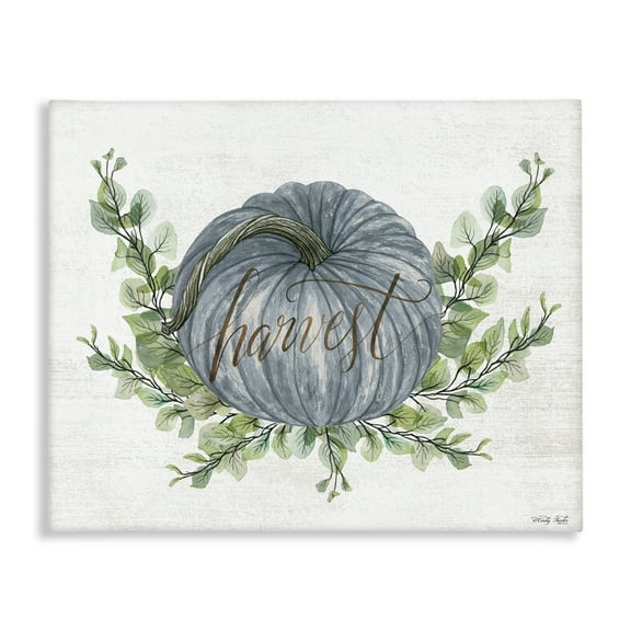 Stupell Industries Blue Harvest Pumpkin Food & Beverage Painting Gallery Wrapped Canvas Art Print Wall Art, 20 x 16