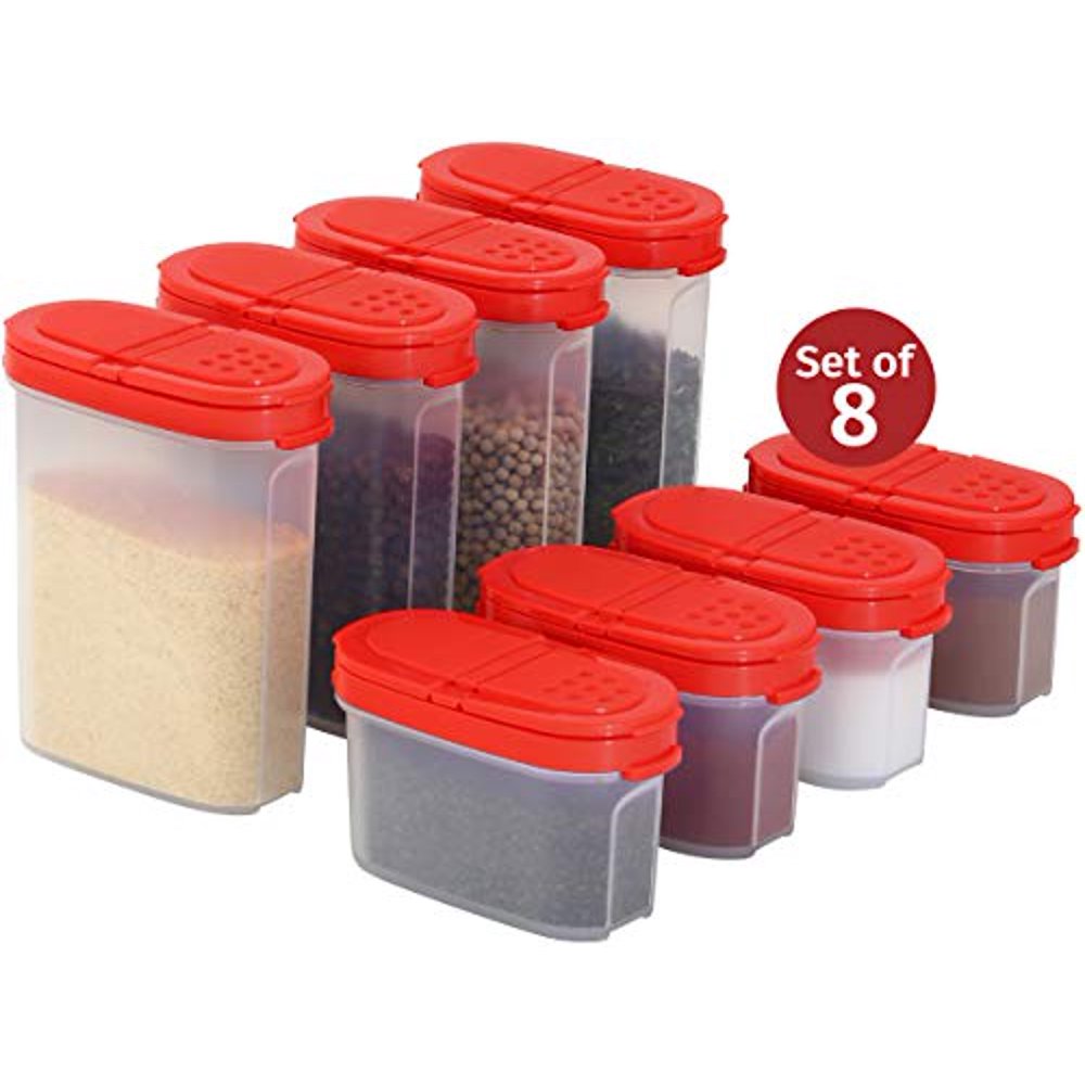 Clear Plastic Empty Spice Container Spice Jars with Lid Kitchen