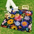 thumbnail image 6 of Vibrant Colorful Floral Seamless Pattern Waterproof Picnic Blanket with Foldable Zipper, Suitable for Outdoor Use, Suitable for Travel, Camping, Beaches, Parks, Grasslands, Picnic Blanket Accessories, 6 of 7