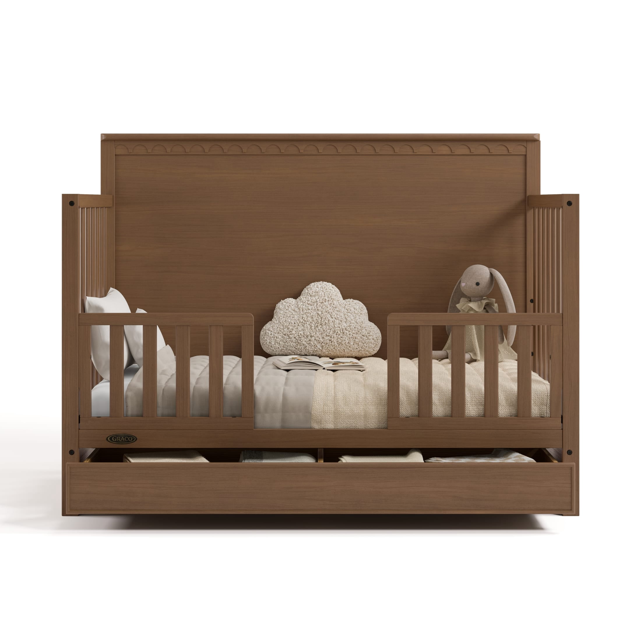 Graco Sasha 5-in-1 Convertible Baby Crib with Drawer, Hazelnut