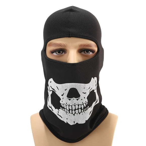 Black Skull Full Face Mask for Cosplay Party Halloween Outdoor Motorcycle Bike Cycling Skateboard Hiking Skiing Snowmobile Snowboard