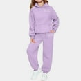 thumbnail image 2 of Kids Sweatsuits 2 Piece Outfits Boys Girls Hoodie and Jogger Pants Sets Long Sleeve Casual Fall Sports Clothes (12Y, Purple #B), 2 of 4