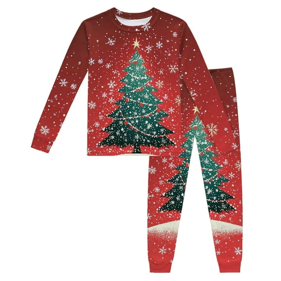 EnJoCho Ensemble de Pyjama de Noël SantaClaus pour Enfants - Vêtements de Nuit à Manches Longues, Festifs pour Garçons et Filles 2-14 Ans, Ensemble Assorti Familial Chaud