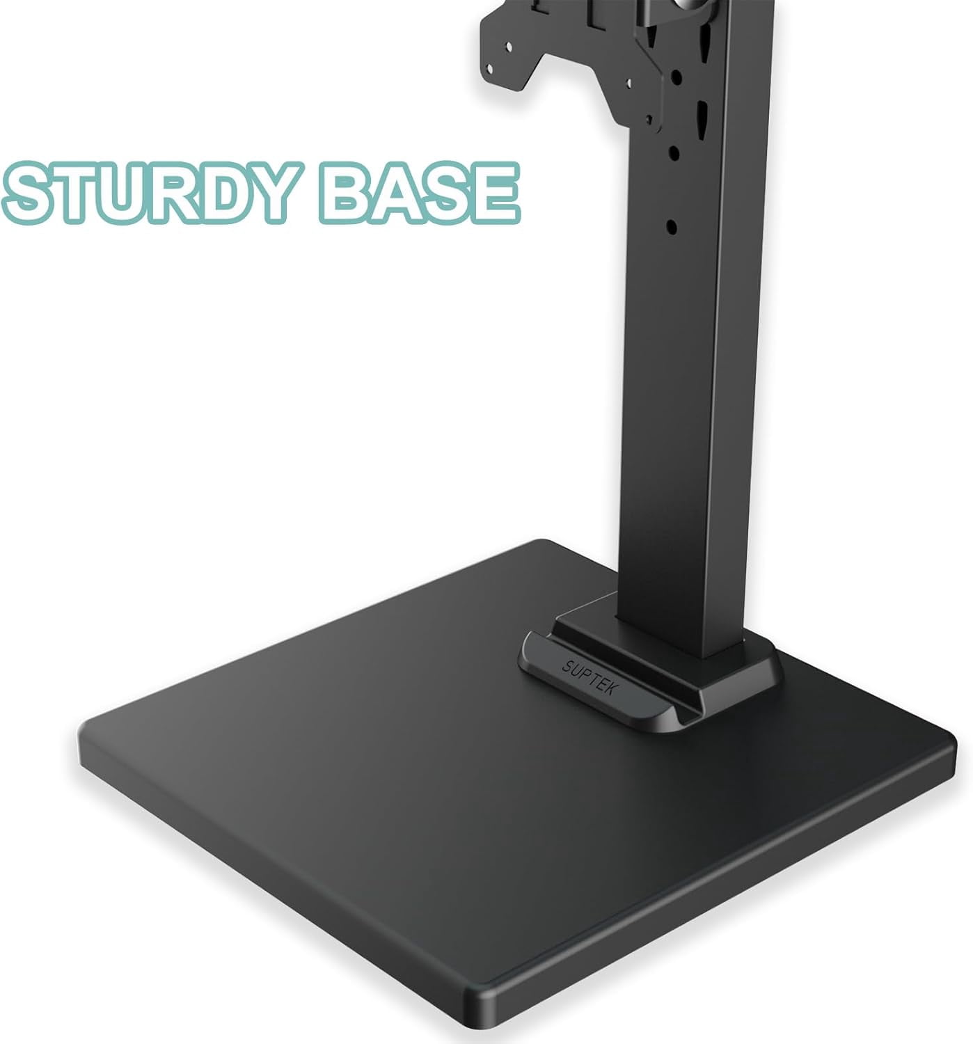 Dual Monitor Stand with Base Vertical Stack Screen -Standing Monitor Riser Fits Two Screen  36 & One Screen  43 with Swivel Tilt Height Adjustable 50 75 and 100mm Vesa Base Stand