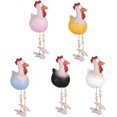 thumbnail image 4 of Un juego de 5 decoraciones de jardín de pollo de cerámica - para terrazas, jardines y balcones (polvo negro, amarillo, azul grisáceo, blanco, morado) Zefei Wu 9024735023067, 4 of 5