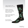 thumbnail image 3 of MeMoi Money Bags Cash Print Bamboo Blend Men's Crew Socks - Mens - Male, 10-13, Black, 3 of 12