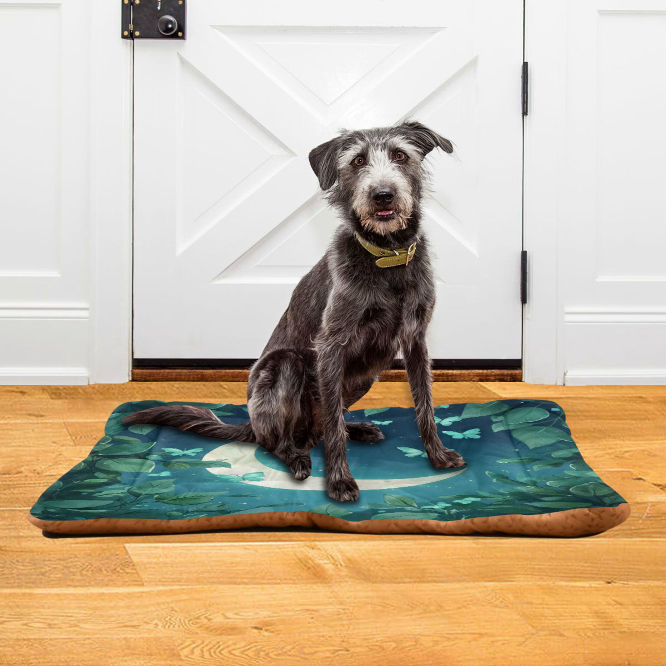 Qxltty Butterfly Around The Moon Ped Pad Wear-resistant and Hard to Bite Through Sleeping Pad for Small Medium Large Dogs Winter Pet Bed 36×24in