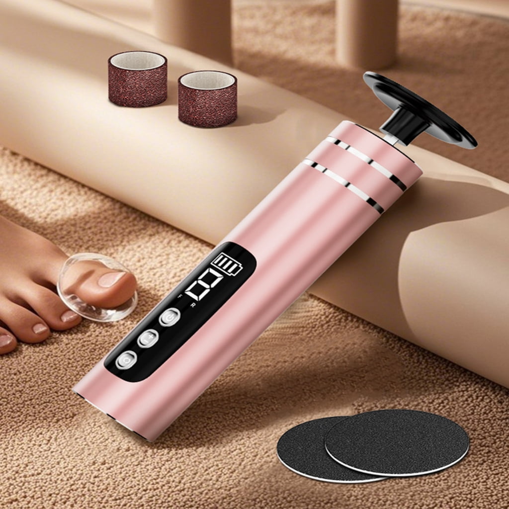 PatungKu Rechargeable Electric Foot Polisher Round Shape Ergonomic Grip USB Charging Transportable For Home Resort Care