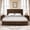 53.94”Walnut, variant on Mirightone Farmhouse Queen Bed with Headboard and Storage Bench, Soild Wood Antique Bed Frame for Bedroom, Guest Room, Rustic Wood Platform Bed with 64" Storage Chest. (Wanlut)