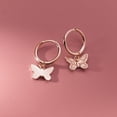 thumbnail image 5 of Sterling Silver Butterfly Earrings Hoop for Women Teens Small Butterfly Hoop Earrings Huggie Drop, 5 of 9