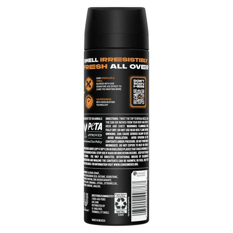 Axe Dark Temptation Body Fragrance, Aluminum-Free Men's Deodorant