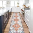 thumbnail image 6 of Findosom 2'x10' Vintage Runner Rug 0.4" Distressed Hallway Rug Non Slip Laundry Runner Rug Decor Rug Washable Runner Rug Kitchen Floor Mat Entryway Rug Runner for Laundry Kitchen Entryway, Orange, 6 of 7