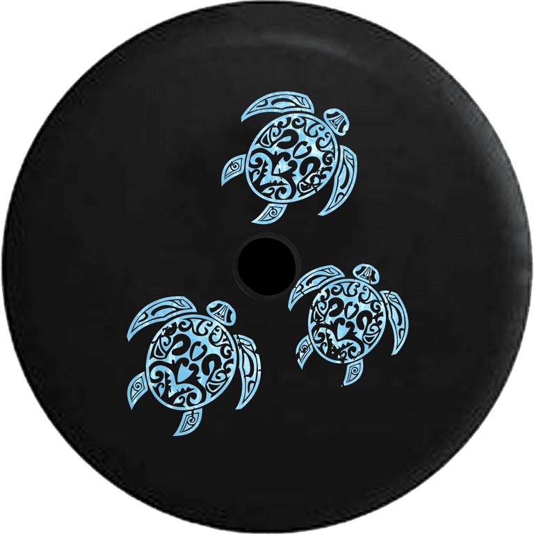 2018 2019 Wrangler JL Backup Camera Family of Sea Turtles Water Pattern Spare Tire Cover for Jeep RV 33 Inch
