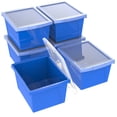 thumbnail image 1 of Storex 4 Gallon (15L) Classroom Storage Bin with Lid, Blue, 6-Pack, 1 of 1
