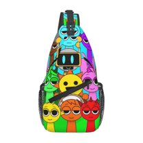 Sprunki Unisex Crossbody Shoulder Bag Backpack Sling Cross Chest Bag Diagonally Daypack Travel Hiking