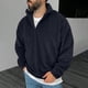 thumbnail image 1 of Blusa y camisa de manga larga con cuello alto para hombre, informal, a la moda, lisa, con cuello alto, sudadera de manga larga, blusa de poliéster para hombre, 1 of 7