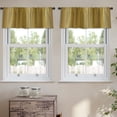 thumbnail image 2 of LALILO Kitchen Curtain Valance Gold Check Striped Rod Pocket Window Curtain 52"x 18" Set of 2, 2 of 6