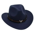 thumbnail image 3 of Segolike Western Cowboy Hat Wide Brim Hat Events Summer Children Fishing Camping Decorative Photo Props Performance Cap Outdoor Cowgirl Hat Disco Hat Navy Blue, 3 of 8