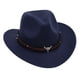 thumbnail image 3 of Sombrero de vaquero occidental para niños, accesorio fotográfico, gorra de rendimiento, senderismo, camping, sombrilla Azul marino, 3 of 9