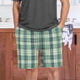 thumbnail image 7 of Men’s Sleep Shorts Relaxed Fit Lounge Pants with Pockets Mens Pajama Loungewear Home Wear Comfort Green Tartan Pattern Small, 7 of 7