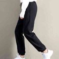 thumbnail image 5 of WNEGSTG Womens Short Sweatpants Solid Sweatpants Pockets Sporty Gym Athletic Fit Jogger Pants Lounge Trousers, 5 of 9