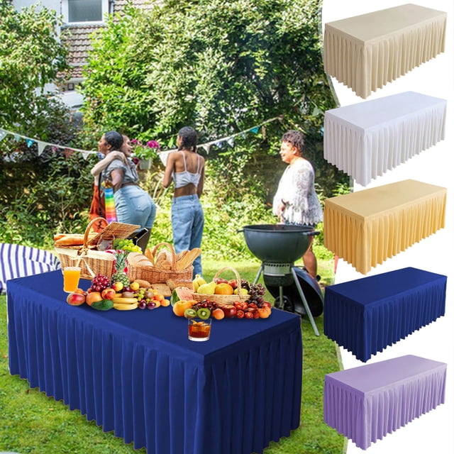 Large Plastic Tablecloth for Parties - Wipe Clean Rectangle Table Cover, 120x40x75cm, Plain Color
