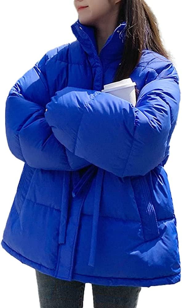 CoCopeaunts Womens Cropped Puffer Jacket Stand Collar Quilted Puffer
