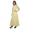 thumbnail image 2 of Moomaya Robe Longue Maxi Imprimée à Col Rond, Manches 3/4, avec Taille à Cordon, 2 of 3