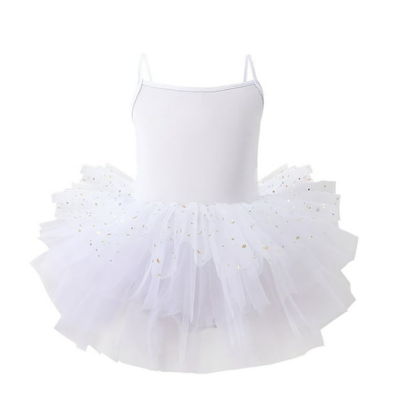 Ketyyh-chn99 Toddler Tutu Dress Girls Girls Toddler Ballet Tutu Skirt V Camisole Dress Dance Outfit Ballerina Gradient for 3-4 Years,White