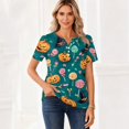 thumbnail image 2 of Halloween Shirts for Women 2026 V Neck Plus Size Funny Cute Vintage Teacher Shirts Casual Holiday Tops, 2 of 6