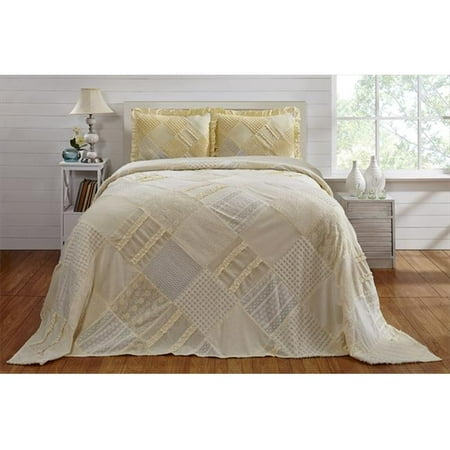 Twin Ruffled Chenille Patchwork Bedspread, Yellow - 81 in. | Walmart Canada