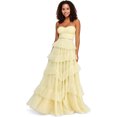 thumbnail image 1 of Say Yes to the Prom Womens Strapless Aline Corset Dress, yellow, Juniors, 7/8, 1 of 1