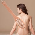 thumbnail image 3 of Dry Brushing Body Brush for Cellulite Body Brush for Back Natural Bristles Shower Brush with Long Handle Body Brush for Dry Brushing Natural Back Brush Long Handle for Shower, 3 of 9