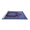 thumbnail image 2 of Ahgly Company Machine Washable Indoor Rectangle Medallion Blue Traditional Area Rugs, 7' x 9', 2 of 4