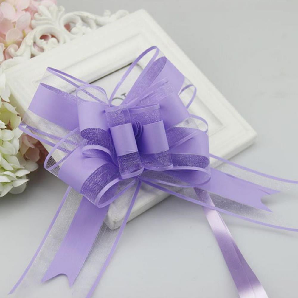 10pcs Organza Yarn Pull Bows Ribbons Wedding Party Flowers Decoration Gift Wraps 