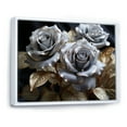 thumbnail image 2 of Designart Roses framed wall art decor, Roses framed wall Art, Muted Gold Rose Desire , Extra large White Framed Wall Art, 32x24 inches White Color Frame, 2 of 5