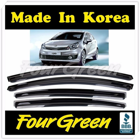 - Smoke Window Sun Vent Visor Rain Deflector Guards For KIA 2012-17 Rio Sedan