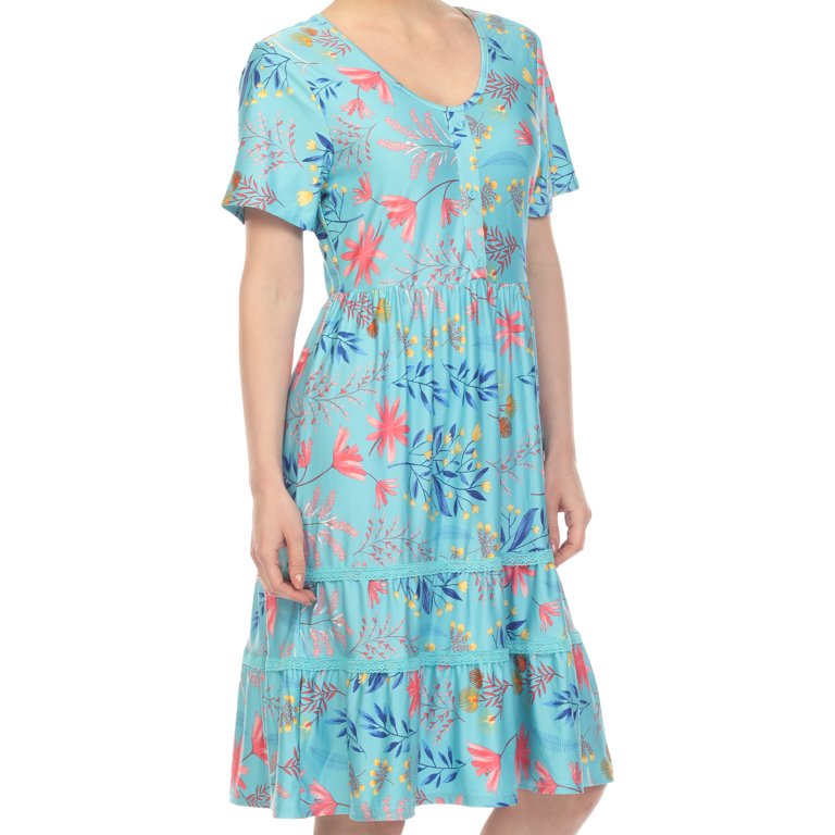 ice blue dress for wedding guest Light Blue Floral Maxi Dress | Square Neck Bodycon Formal Gown for Wedding  Guest & Prom