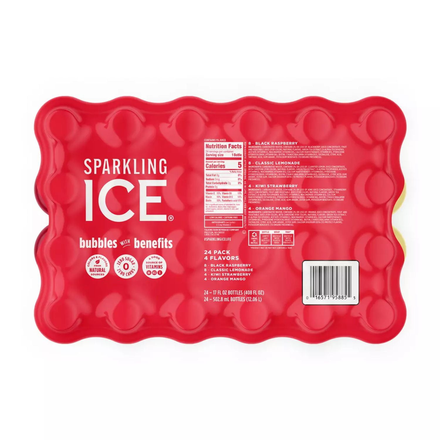 Sparkling Ice Red Variety Pack, 17 Fluid Ounce (Pack of 24)