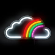 Brightside Rainbow Cloud LED Neon Wall Sign, Multi-color Decorative Lighting, 15