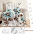 thumbnail image 5 of Retro Mallow Flowers Throw Blanket for Couch, Soft Lightweight Flannel Fleece Blanket, Spring Floral Butterfly Elegant Microfiber Plush All Season Decorative Blankets Gifts for Sofa Bed 50"x60", 5 of 9
