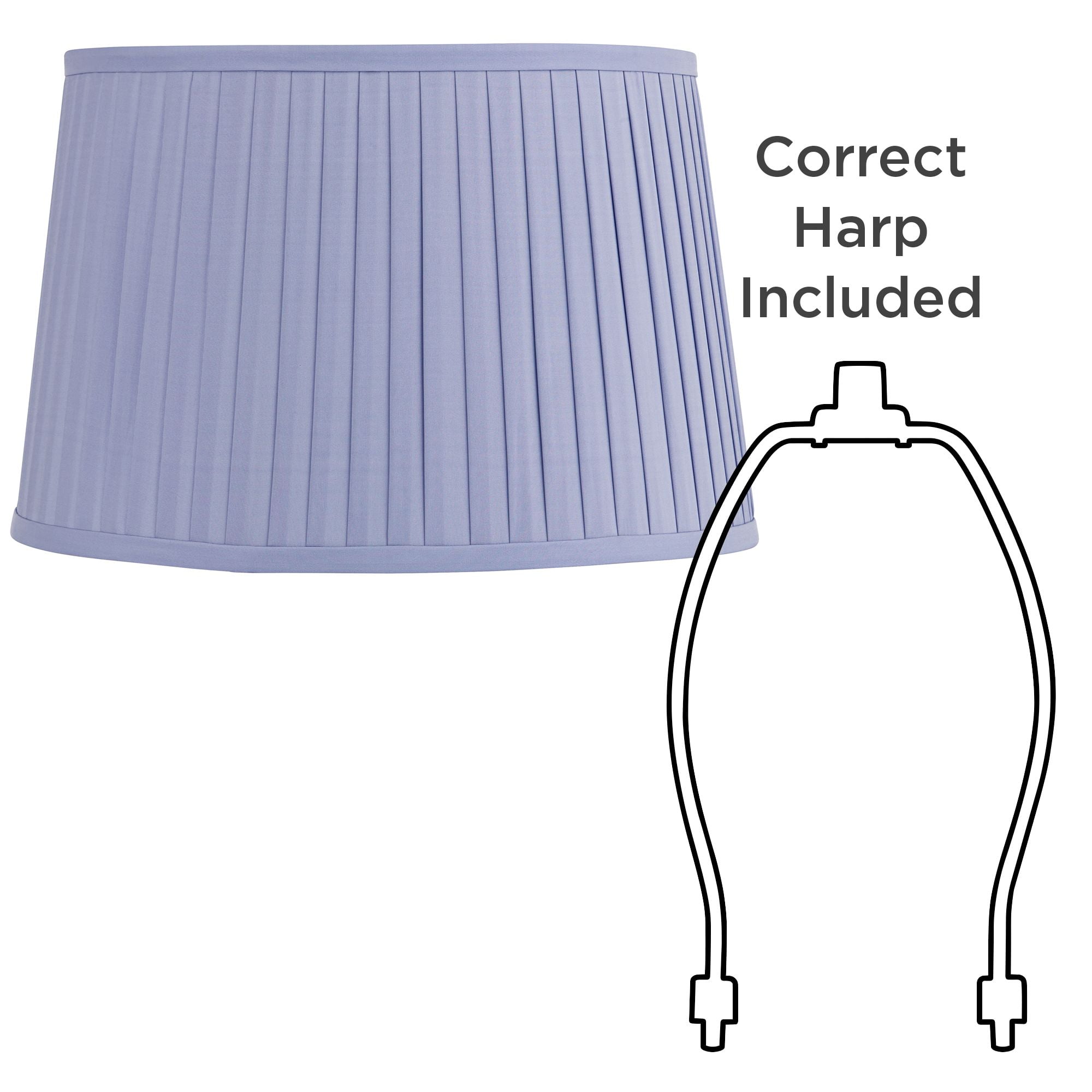 Springcrest Mapo 14" Top x 17" Bottom x 11" High x 11" Slant Lamp Shade Replacement Lilac Purple Drum Softback Washer Harp Finial