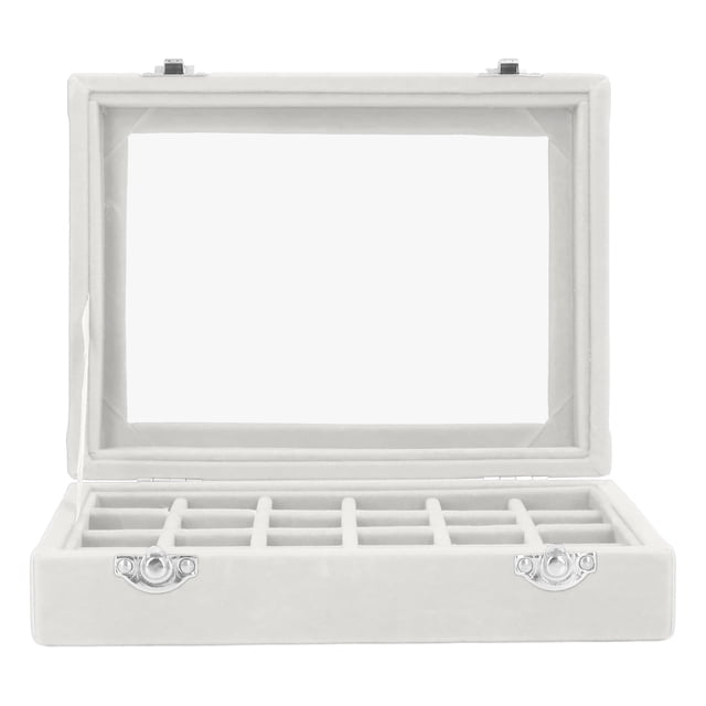 Cajas de joyería de terciopelo Bling Bling organizadora pequeña 24 compartimentos