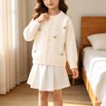 thumbnail image 6 of Nilvkv Cardigan for Girls, Sweaters for Girls, Crew Neck Button-Up Knit Cardigan with 3D Bee Applique for Spring and Fall Wear Beige 7-8 Years, 6 of 8